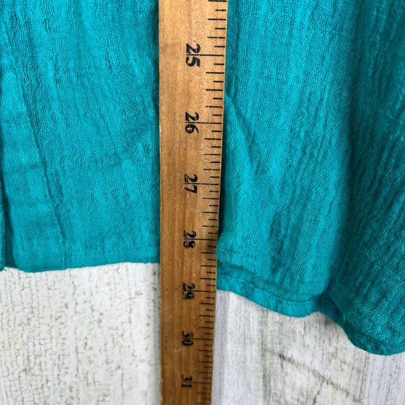 Soft Surroundings Women’s Shirt XS Button Front Relaxed Fit Turquoise Blue Top - Picture 8 of 9